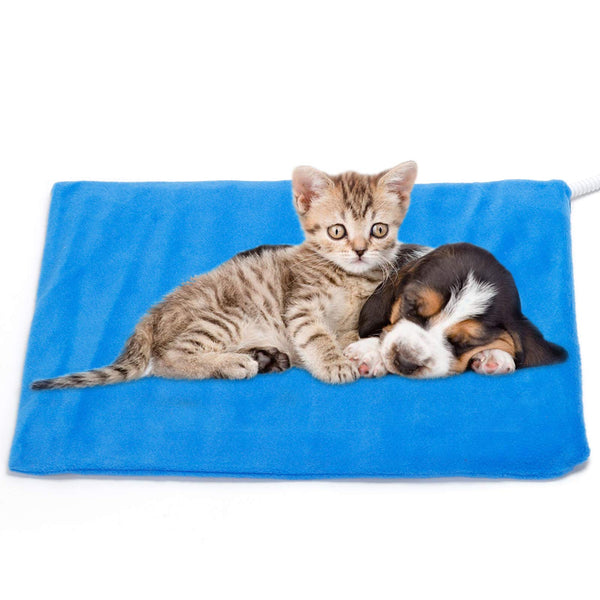 MARUNDA Pet Heating Pad,Cat Dog Electric Pet Heating Pad Indoor Waterproof,Auto Constant Temperature, Chew Resistant Steel Cord (Blue, S-12" x 16")