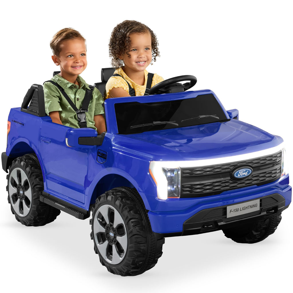 Best Choice Products Licensed Ford F-150 Lightning Truck Kids 24V 2-Seater Electric Ride On Car Toy w/ 132lb Weight Capacity, Parent Control - Blue