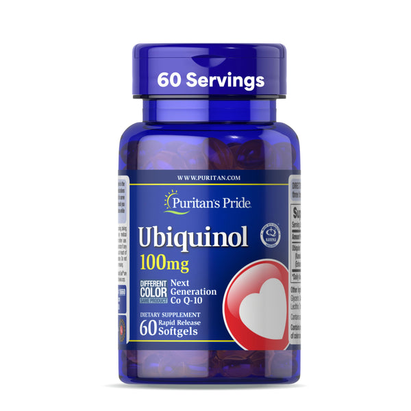 Puritan's Pride Ubiquinol 100 mg, 60 Rapid Release Softgels (18660)