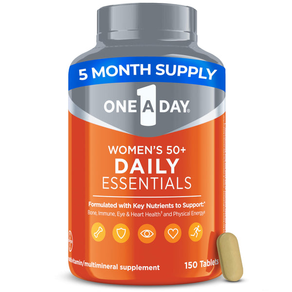 One-A-Day Multivitamin for Women 50+ Daily Essentials | Vitamins for Women 50 Plus to Support Eye, Immune Health & Physical Energy | Women's Multivitamin with Vitamin C & Vitamin D, 150 Count