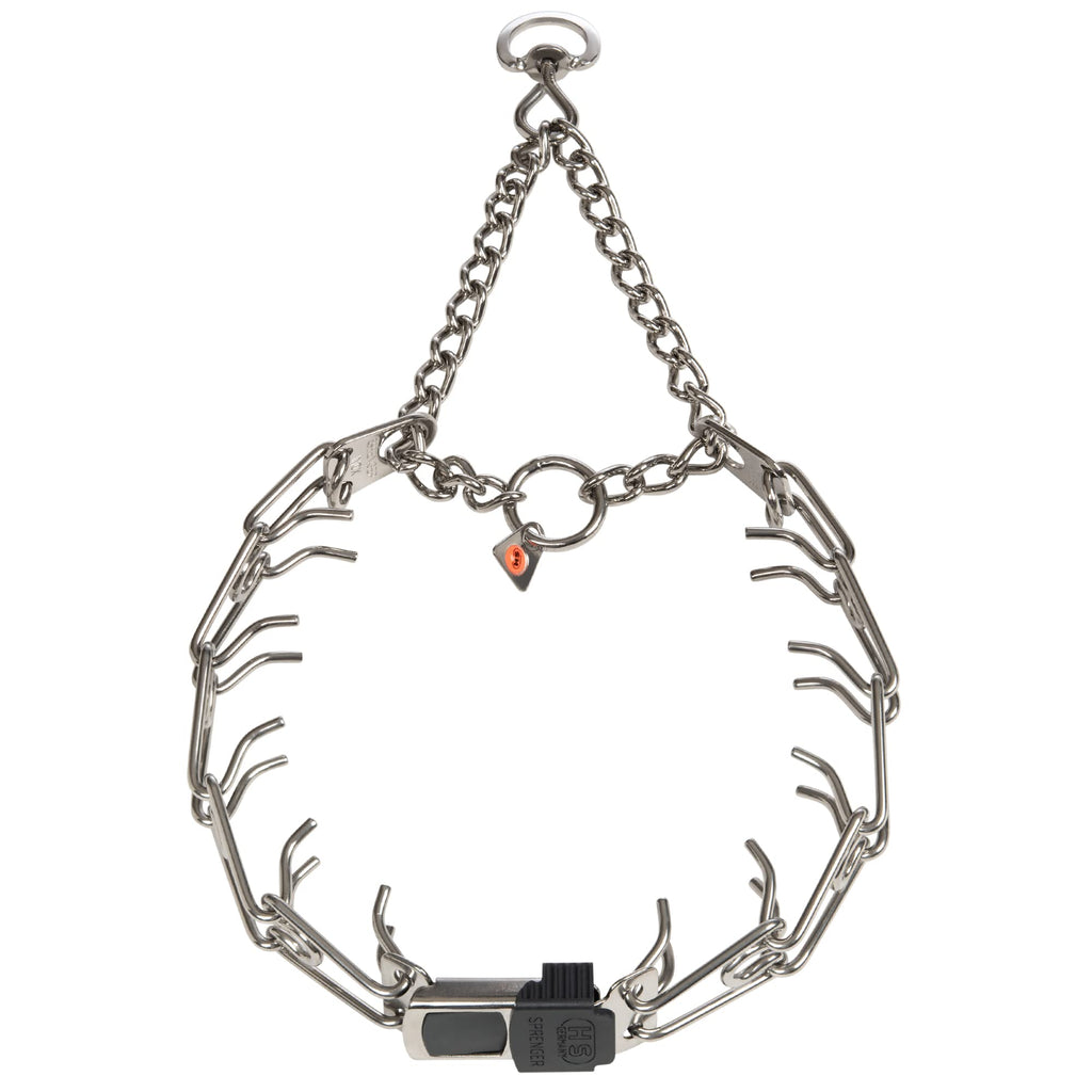 Herm Sprenger Dog Training Prong Collar with Quick Release Cliclock Buckle & Swivel Ring | Adjustable Length Stainless Steel Collar Made in Germany for Large Dogs up to 20" Neck (3.2mm Prongs)