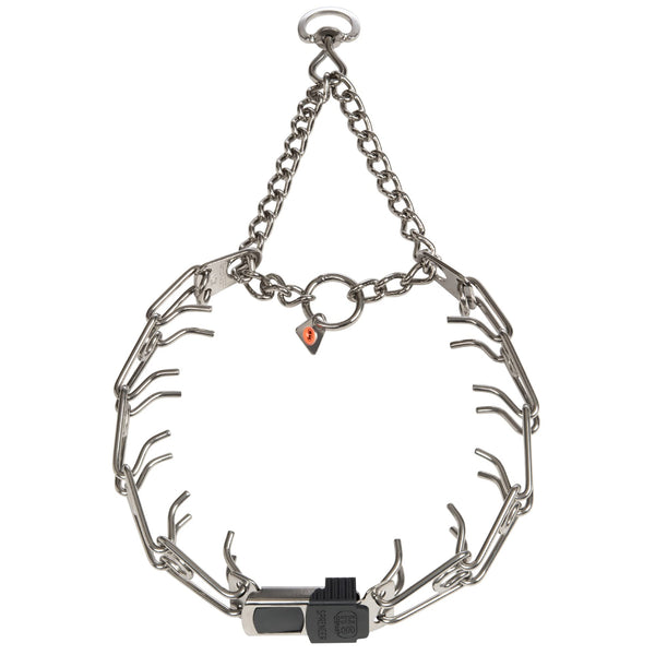 Herm Sprenger Dog Training Prong Collar with Quick Release Cliclock Buckle & Swivel Ring | Adjustable Length Stainless Steel Collar Made in Germany for Large Dogs up to 20" Neck (3.2mm Prongs)