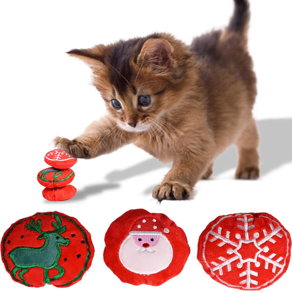 Qiruosing Christmas Catnip Toys，Cat Toys, Catnip Toys for Cats, Cat Toys with Catnip, Cat Toys for Indoor Cats, Interactive Cat Toy, Cat Chew Toy, Cat Pillow Toys, Cat Toys for Kittens Kitty