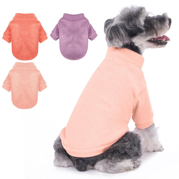 GYALAPERI Dog Sweater, 3 Pack Dog Sweaters for Small Dogs Girl Boy, Ultra Soft Warm Puppy Clothes Dog Coat for Winter (Rose+Lt Pink+Lt Purple, Medium)