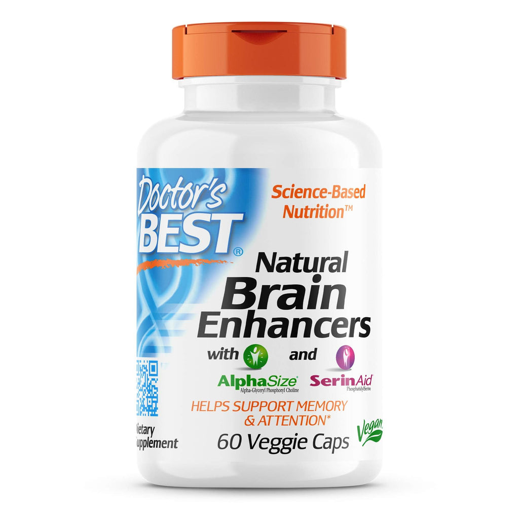 Doctor's Best Natural Brain Enhancers, Non-GMO, Vegan, Gluten Free, 60 Veggie Caps