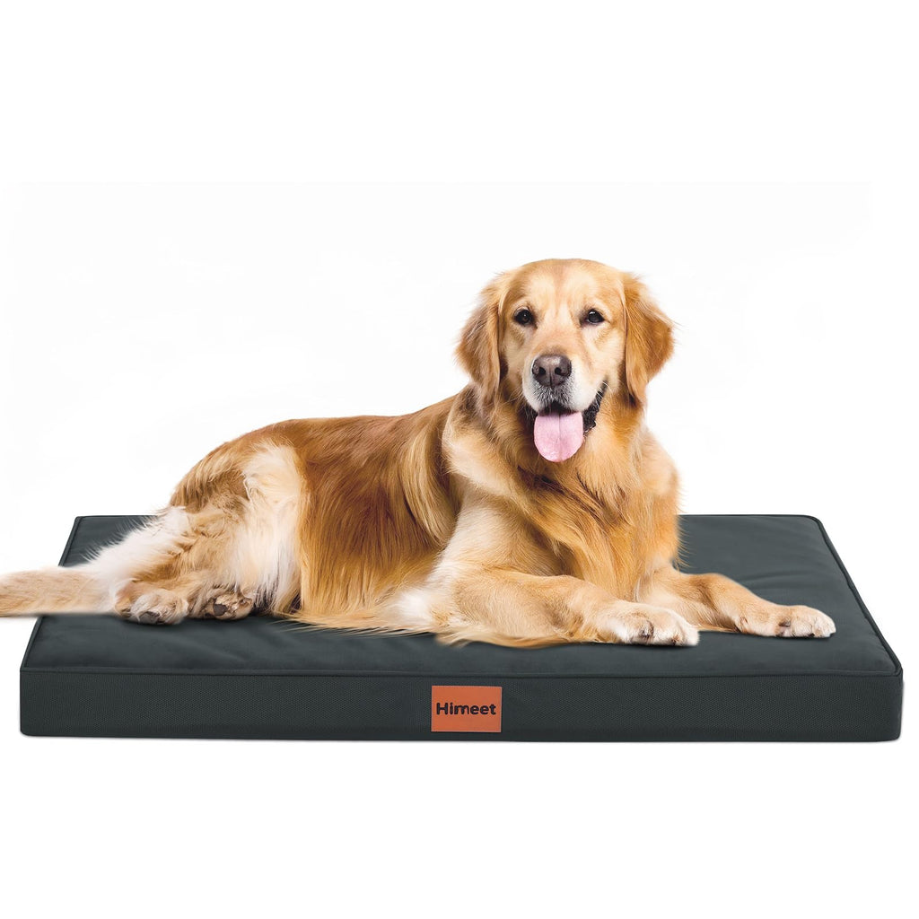 HIMEET Indestructible Dog Bed - Durable Oxford Frame, 36 Inch Grey, Orthopedic, Waterproof, for Large Dogs