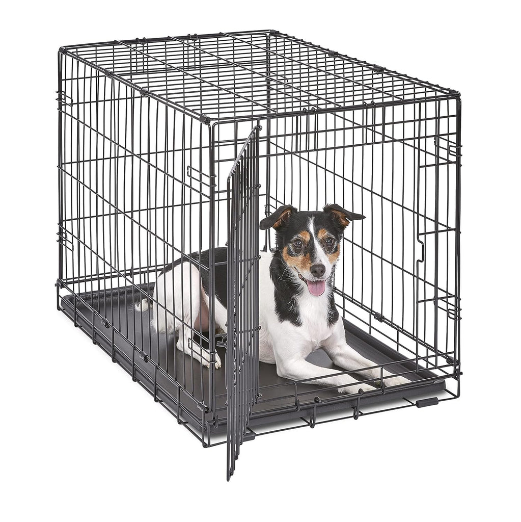 MidWest Homes for Pets Newly Enhanced Single & Double Door iCrate Dog Crate, Includes Leak-Proof Pan, Floor Protecting Feet, Divider Panel & New Patented Features