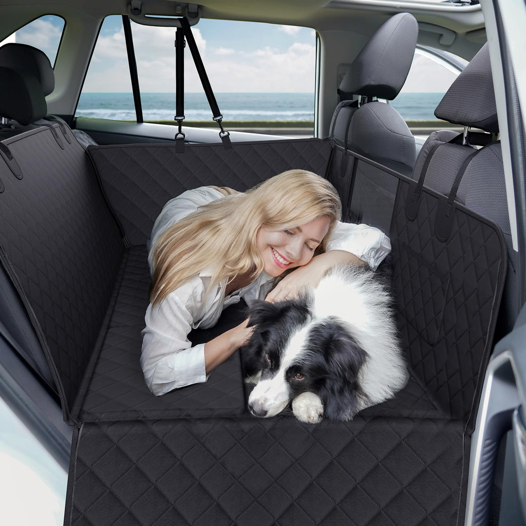 Dog Car Seat Cover for Back Seat - Pet Cover for Dogs, Large Space & Waterproof Hard Bottom Car Seat Cover for Dogs Holds 400lbs, Foldable, Sturdy Dog Seat Cover for Back Seat for Car, SUV, Truck