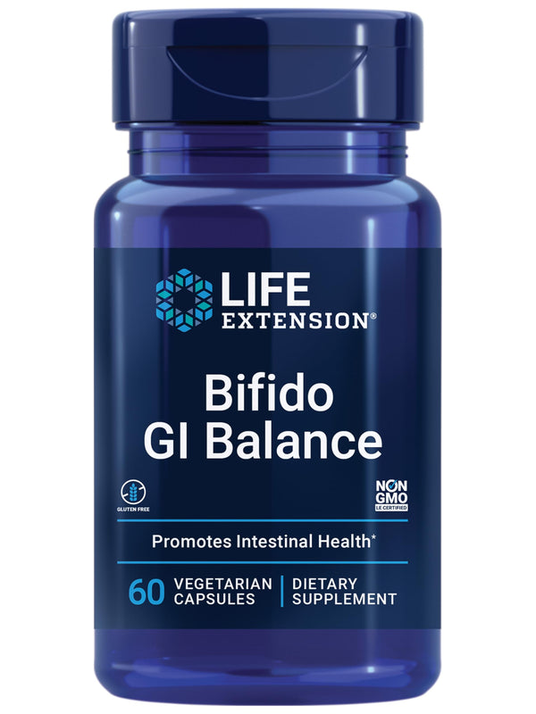 Life Extension Bifido GI Balance - Probiotics Bifidobacterium Longum BB536 (2 Billion CFU) Supplement – Support Healthy Gut & Digestive Health – Gluten-Free, Vegetarian – 60 Capsules