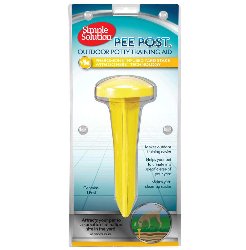 Simple Solution Pee Post Outdoor Dog Training Aid, 13-Inch Pheromone-Infused Stake for Puppy Potty Training, Yard Marking, and Housebreaking, Dog Pee Attractant for Lawn & Garden
