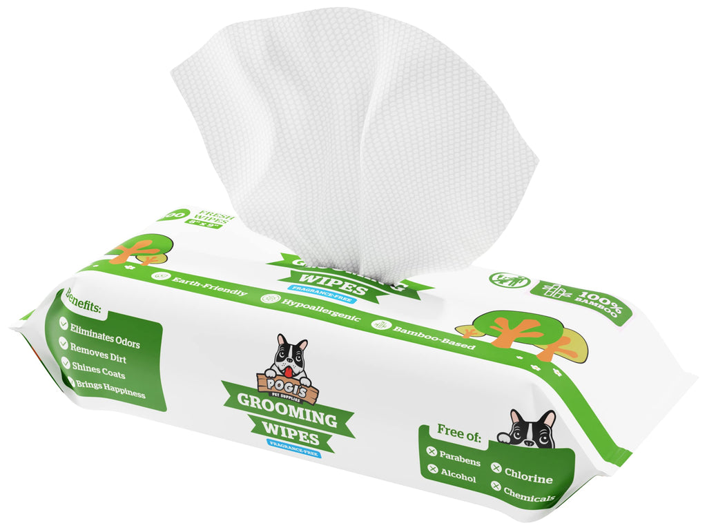 Pogi’s Dog Grooming Wipes – Hypoallergenic Pet Wipes for Paws, Body & Butt – Cleaning & Hydrating, Fragrance Free, 100-Count
