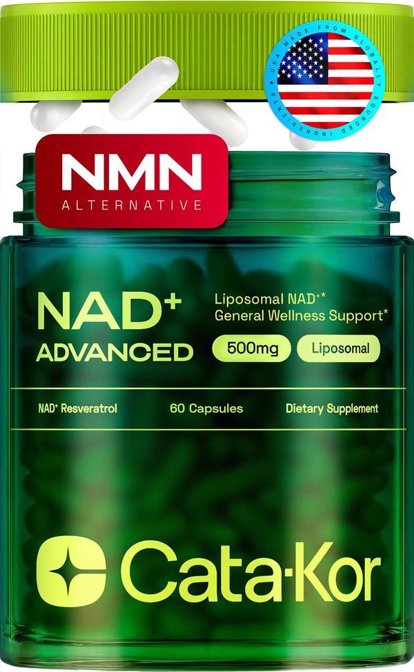 Cata-Kor Liposomal NAD Supplement with Resveratrol – NMN Supplement Alternative – Third-Party Tested – 30-Day Supply – Advanced NAD+ Resveratrol