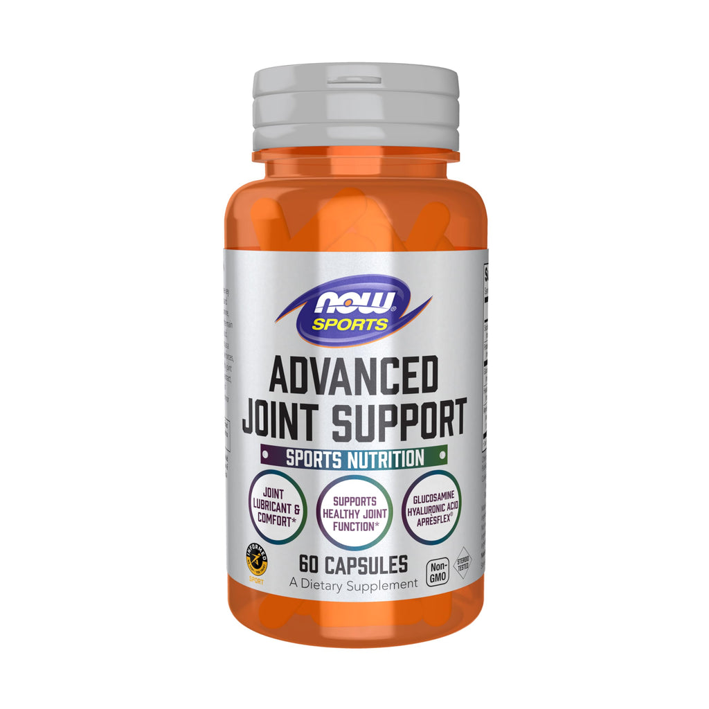 NOW Foods Sports Nutrition, Advanced Joint Support, Glucosamine, Hyaluronic Acid, ApresFlex, 60 Capsules