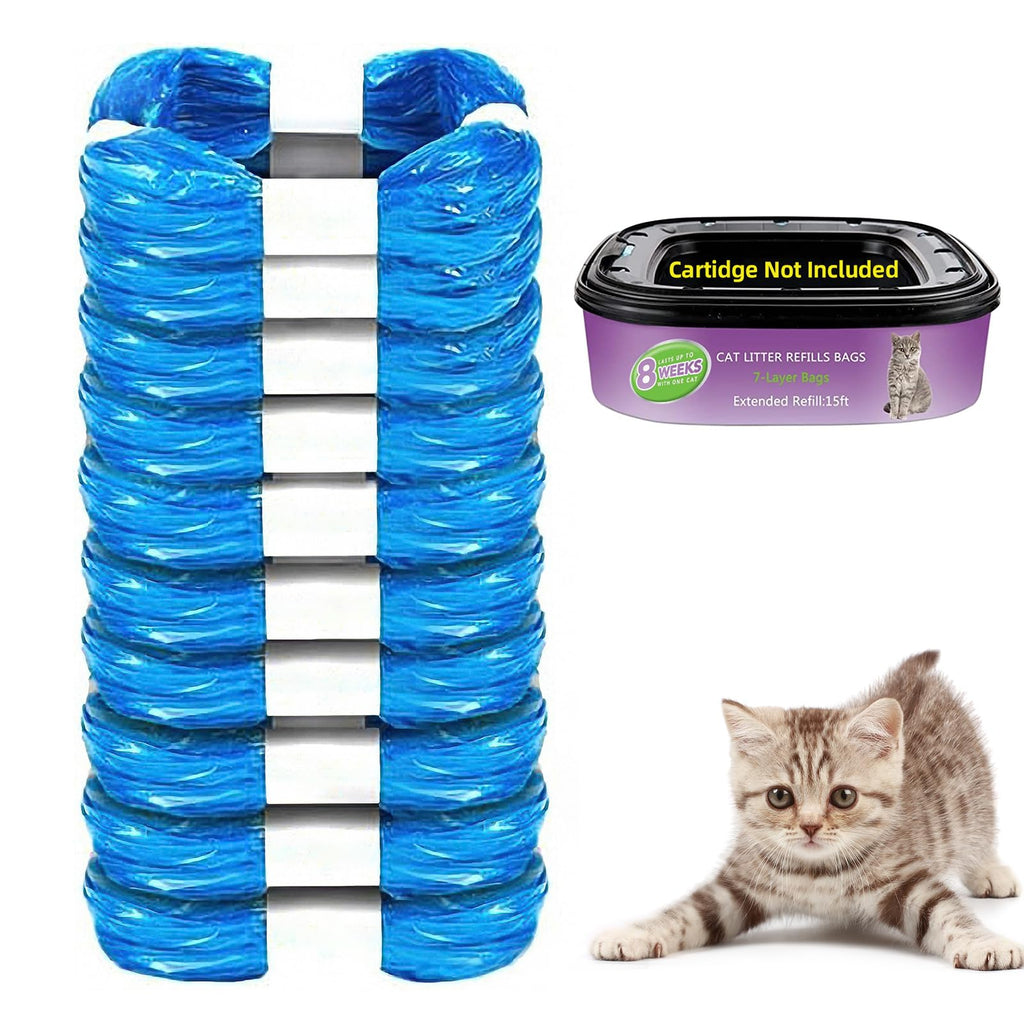 10 Pack Cat Litter Refills Scented Bag Compatible With Standard and Plus Disposal Cartridge, Universal Bags (Not Include Cartridge)