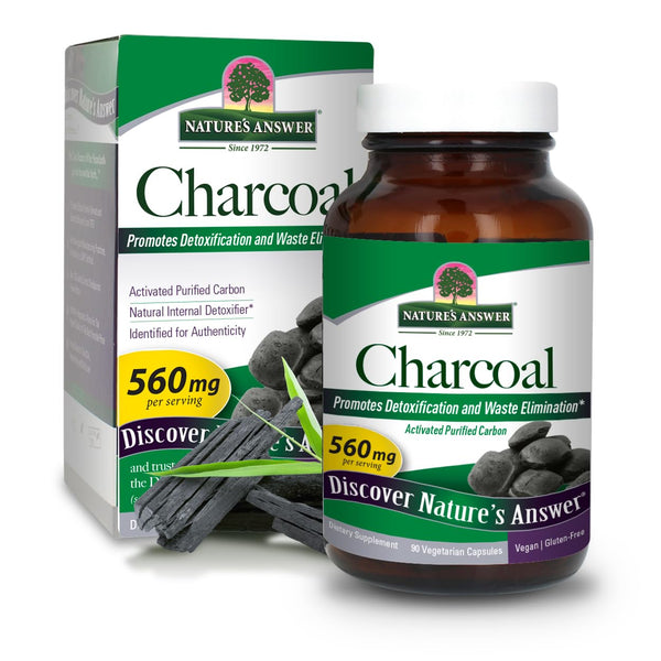 Nature's Answer Activated Charcoal 560mg 90-Capsules | Naturally Promotes Detoxification & Waste Elimination | Vegan, Gluten & Alcohol-Free, No Preservatives or Artificial Flavors | Single Count