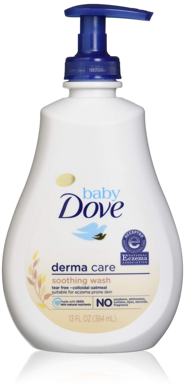 Baby Dove Baby Dove Soothing Wash To Soothe Delicate Baby Skin Eczema Care Washes Away Bacteria, No Artificial Perfume or Color, Paraben Free, Phthalate Free 13 Oz, 13 Ounce (Pack of 4)