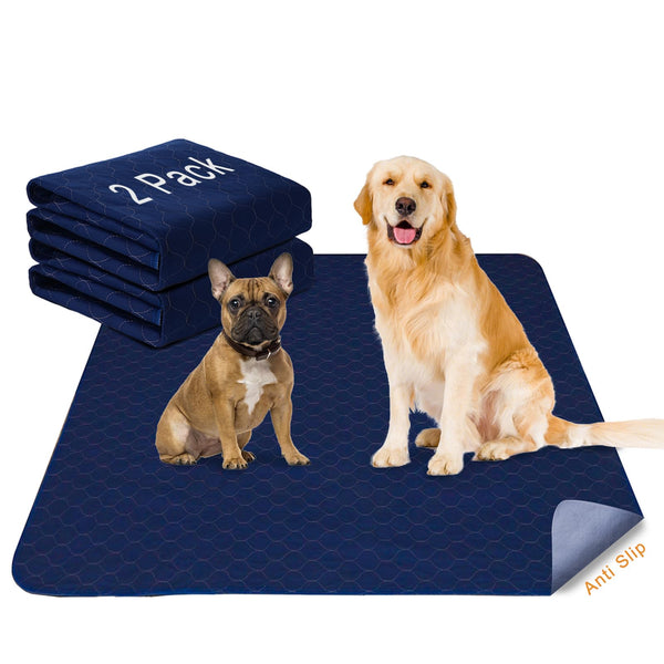 2Pack Pee Pads for Dogs Washable 53”x53”, Extra Large Puppy Pads Waterproof, Super Absorption, Anti Skid for Whelping Training