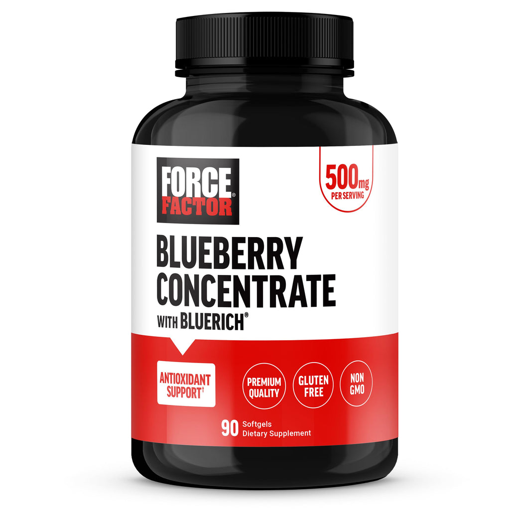 FORCE FACTOR Blueberry Concentrate Antioxidants Supplement with BlueRich Blueberry Extract Supplement, Free Radical Scavenger for Daily Health, Gluten Free, Non-GMO, 90 Softgels