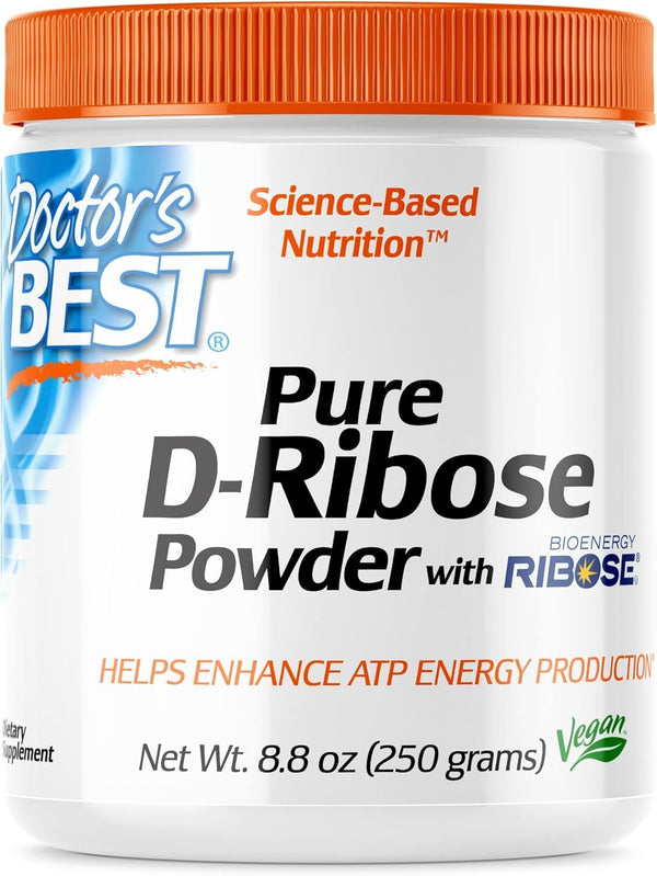 Doctor's Best D-Ribose with Bioenergy Ribose, Non-GMO, Vegan, Gluten Free, Energy Enhancement, 250g, 8.8 Ounce (Pack of 1)