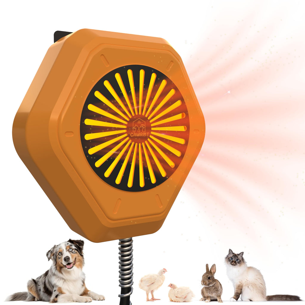 800W Dog House Heater, Pet House Heater with Over Heat Protection, Safe Dog Heaters for Outside Outdoor Dog Houses with Adjustable 2 Levels Heating&9.8FT Anti Chew Cord