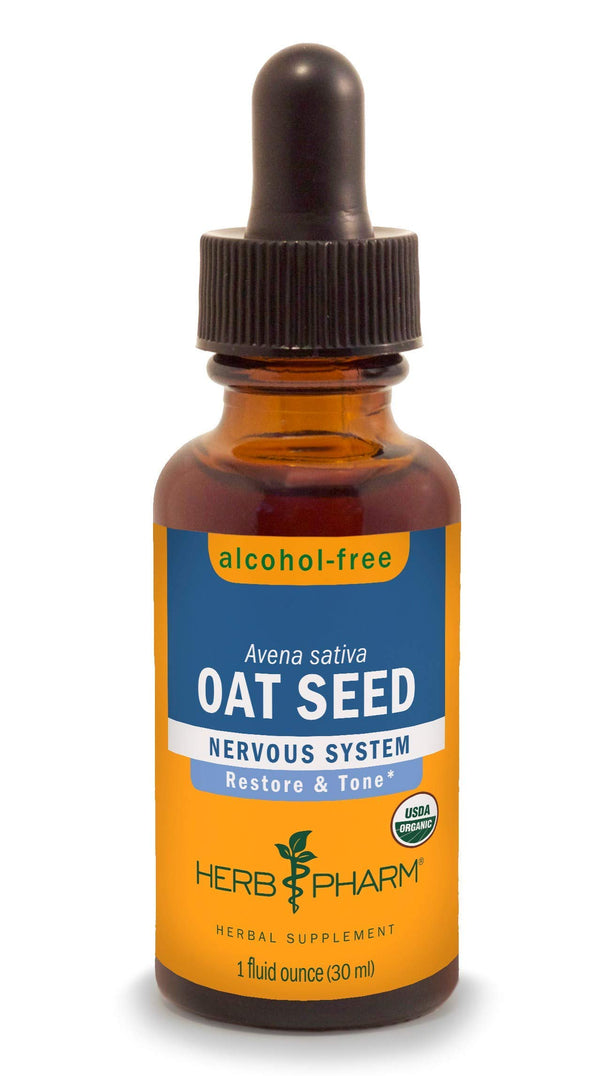 Herb Pharm Certified Organic Alcohol-Free Oat Seed Glycerite for Nervous System Support - 1 Fl Oz (Pack of 1)