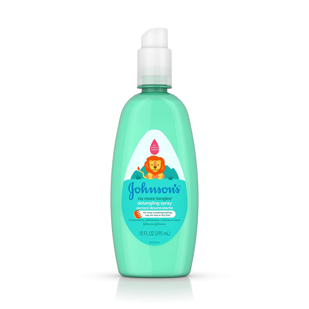 Johnson's No More Tangles Toddler & Kids Detangling Spray to Unlock Knots in Hair, Hypoallergenic & Paraben-Free, No More Tears Tear-Free Formula For Wet or Dry Hair, 10 fl. oz