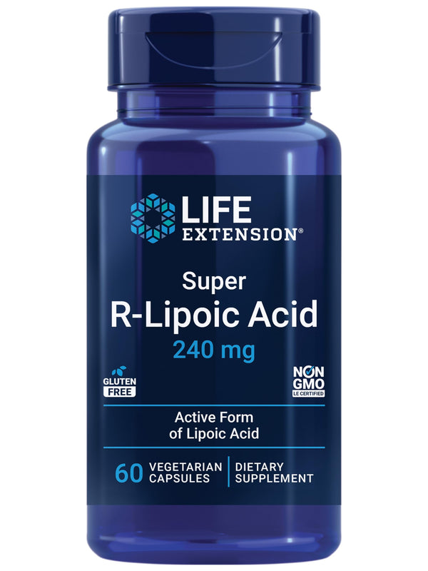 Life Extension Super R-Lipoic Acid 240 mg - Supports Cellular Energy - Supplement for Anti-Aging and Liver Health - Non-GMO, Gluten-Free - 60 Vegetarian Capsules