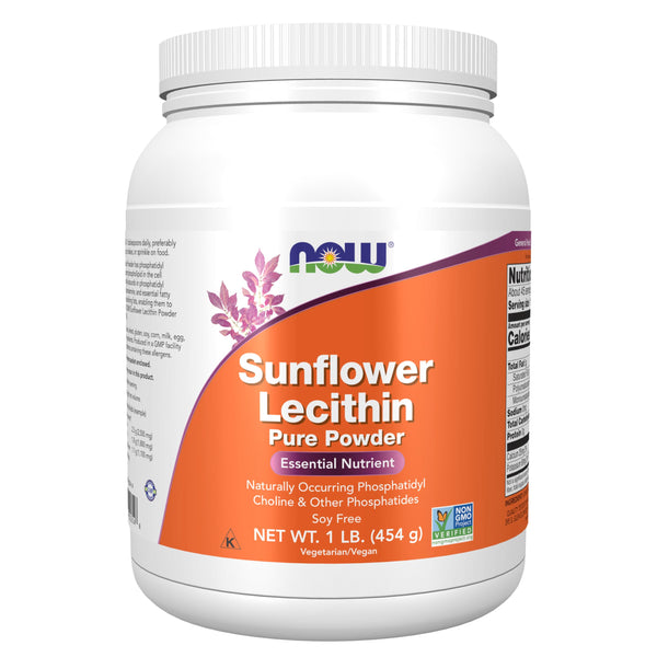NOW Foods Supplements, Sunflower Lecithin with naturally occurring Phosphatidyl Choline and Other Phosphatides, Powder, 1-Pound