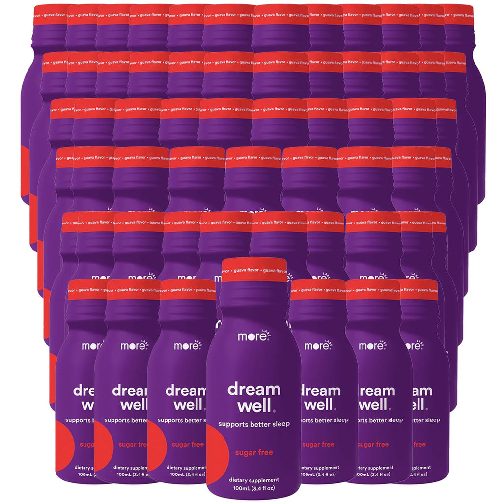 More Labs Dream Well Holistic Sleep Shot Drink 60 Pack | Non-Habit Forming | Lemon Balm, Melatonin and Glycine | Sleep Support Solution