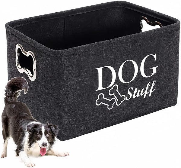 wpetle Dog Toy Bin Box Basket Storage Sontainer，Pet Toy Basket Bin Box For Dog Toys，Dog Toy Baskets With Metal Handles