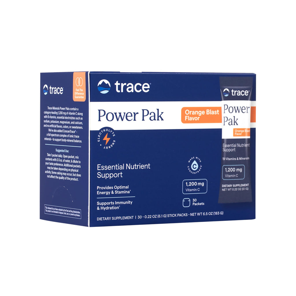 Electrolyte Stamina Power Pak Orange Blast Trace Minerals 0.17oz(4.8g) each 30 Packet.