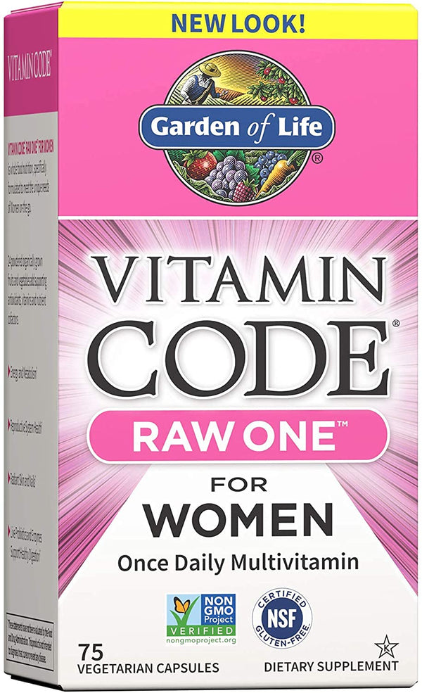 Garden of Life Vitamin Code Raw One Once Daily Multivitamin Capsules, Fruits, Veggies, Probiotics for Womens Health, Vegetarian, Gluten Free, 75 Count
