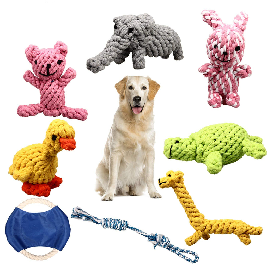 ZOUTOG Puppy Chew Toys, Set of 8 Dog Rope Toys for Aggressive Chewers, Puppy Ropes with Safe Material for Small/Medium/Large Dog Pets, for Playtime and Teeth Cleaning