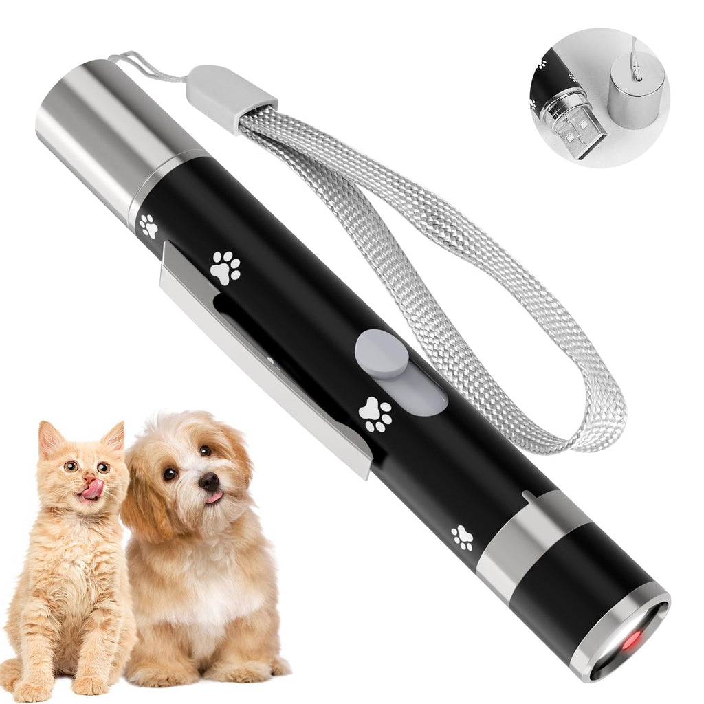 OUMSIS Interactive Cat Toy – Cat Toys for Indoor Cats, Long Range 7 Adjustable Patterns, Red Light Pointer Toy for Fun, Exercise, and Training – USB Rechargeable.