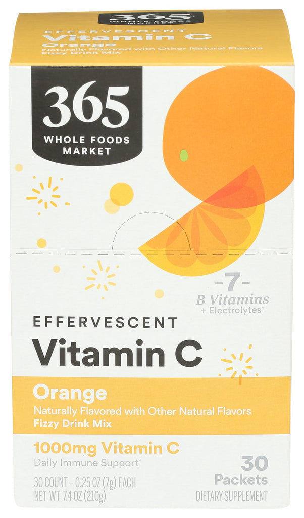 365 By Whole Foods Market, Effervescent C Powder Orange, 30 Count