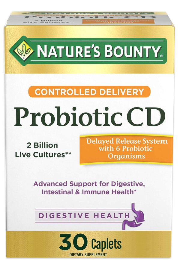Nature's Bounty Controlled Delivery Probiotic, Dietary Supplement, Advanced Support for Digestive, Intestinal and Immune Health, 30 Caplets