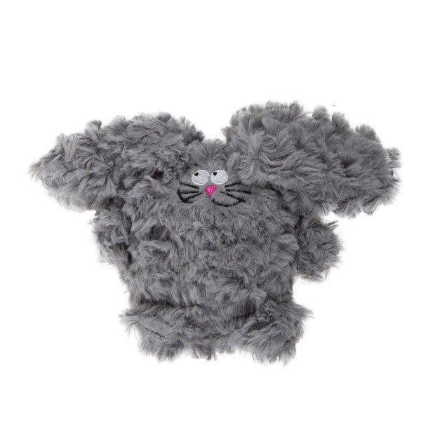 goDog PlayClean Rabbit Squeaky Plush Dog Toy with Odor-Eliminating Essential Oils, Chew Guard Technology - Gray, Small