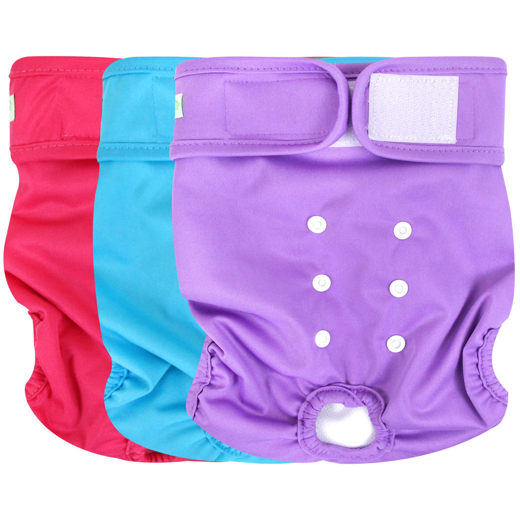 wegreeco Washable Reusable Premium Female Dog Diapers, Medium Large Small Dog Doggie Puppy & Doggy Diapers Female,Period Panties in Heat (Pack of 3, Medium)