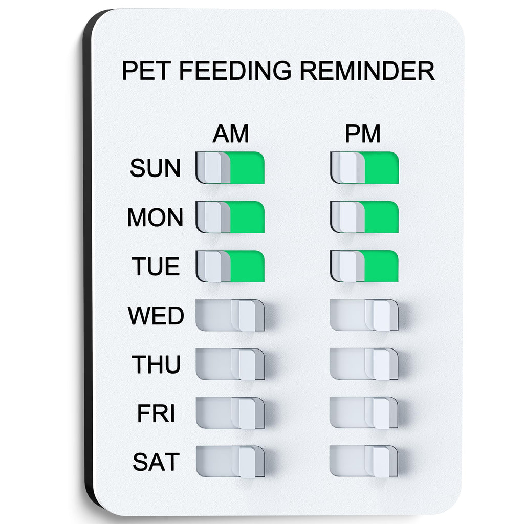 Allinko Magnetic Dog Feeding Reminder with Sticker, Dog Accessories, Daily AM/PM Chart Sign Each Week, Helps You Track Pet Feeding & Medication, Easy to Use on Fridge, Wall, Food Storage Bin (aSliver)