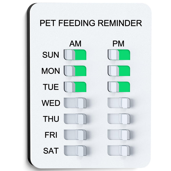 Allinko Magnetic Dog Feeding Reminder with Sticker, Dog Accessories, Daily AM/PM Chart Sign Each Week, Helps You Track Pet Feeding & Medication, Easy to Use on Fridge, Wall, Food Storage Bin (aSliver)
