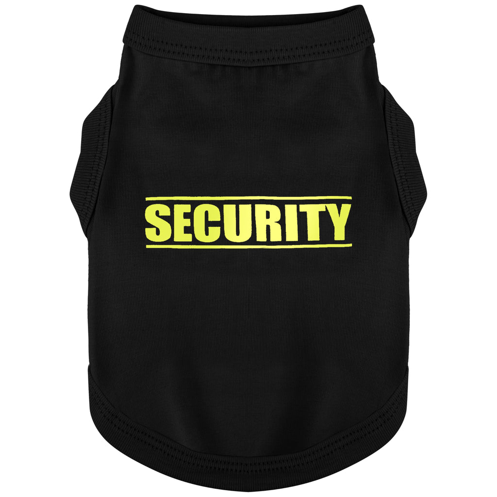 Discover Cozy Cotton Canine Wear: Soft, Lightweight, and Breathable Dog Shirt Vest with Eye-Catching Graphics(Security), Keeping Your Furry Friend Warm and Comfy! Black S