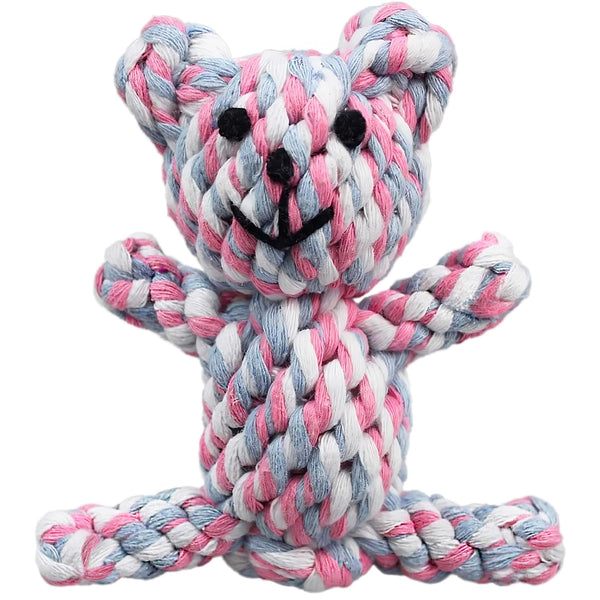 SunGrow Teddy Bear Teething Toy - Knotted Rope for Medium & Small Dogs, Puppy Tug of War, Pull Toy for Large Dogs, Cotton Rope for Teeth Cleaning