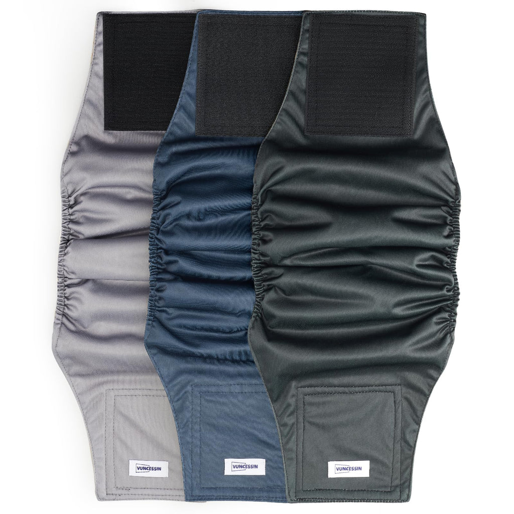 Washable Dog Diapers Male Reusable, Premium Belly Bands for Male Dogs Small, Pack of 3, High Absorbing Small Male Dog Pee Wraps for Doggie in Incontinence or Excitable Urination and Training(S)