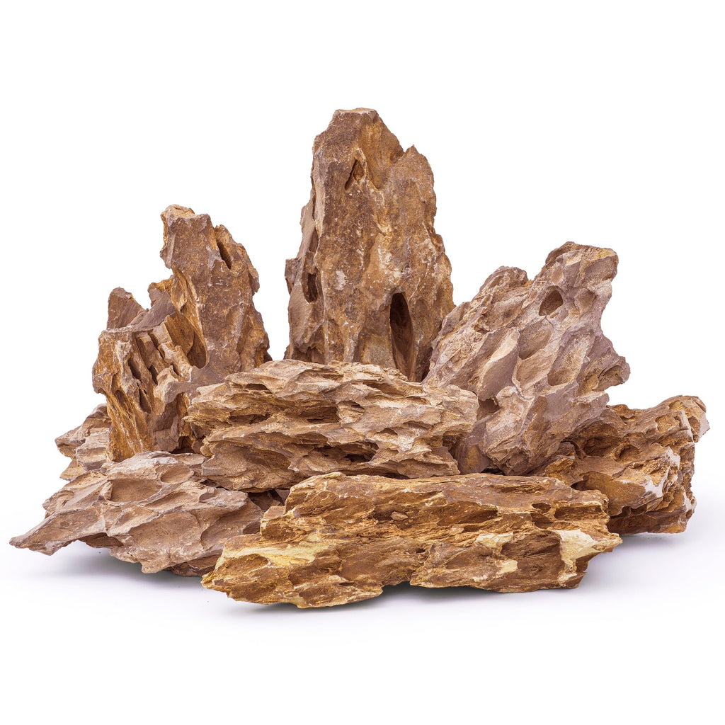 FISCAPE 6 Natural Aquarium Rocks 6" to 8" Perfect Rocks for Aquariums, Landscaping Model,Tank Decoration, Amphibian Enclosures-Dragon Stones