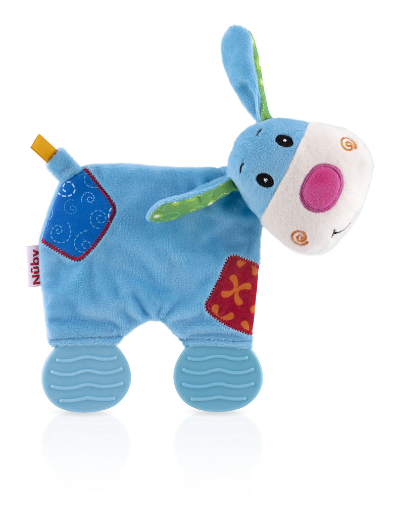 Nuby Comfort Teething Plush Pal, Interactive Blanket and Teether in One, Dog