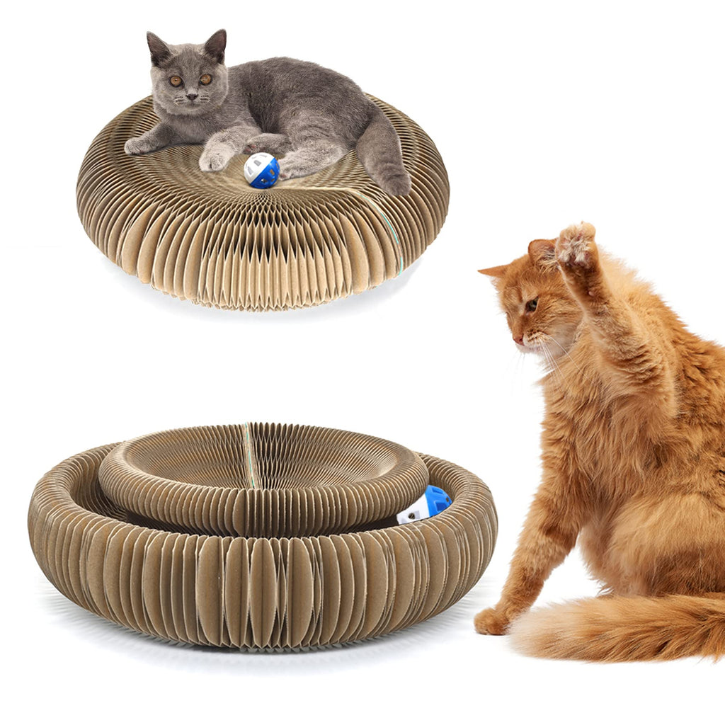 Enkman Kitty Curls cat Toy Foldable Magic Organ Cat Scratching Board Cat Ball Adventure The Ultimate Interactive Mental Physical Exercise for Indoor Cats Toy
