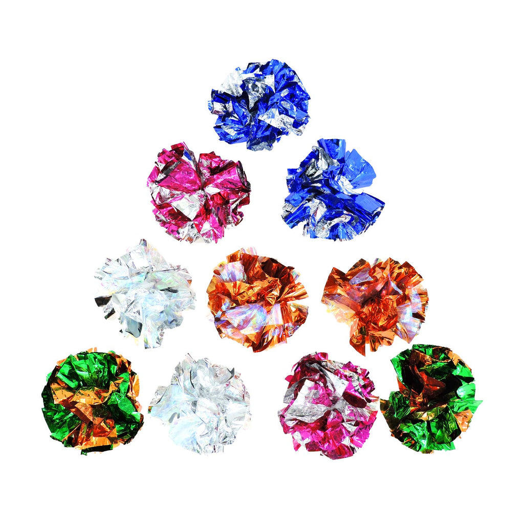 Andiker 10PC Cat Crinkle Balls, 2.36 Inches 5 Colors Kitten Balls Interactive Cat Toys for Indoor Cats to Chew, Chase, Swat, Bite, Hunt to Kill Time and Keep Fit(10 pcs)