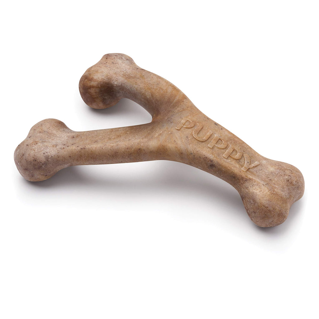 Benebone Puppy Wishbone Dog Chew Toys, Softer for Modest Chewers, Made in USA, Medium