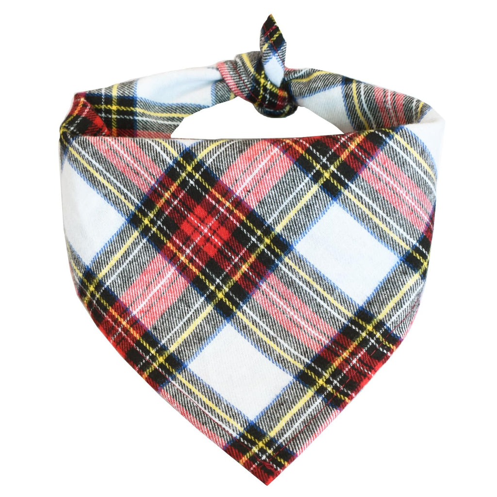 Bubblepup Christmas Dog Bandanas Plaid Reversible Triangle Bibs Scarf Accessories for Dogs Pets
