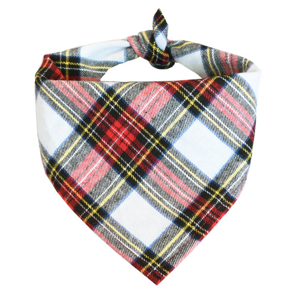Bubblepup Christmas Dog Bandanas Plaid Reversible Triangle Bibs Scarf Accessories for Dogs Pets